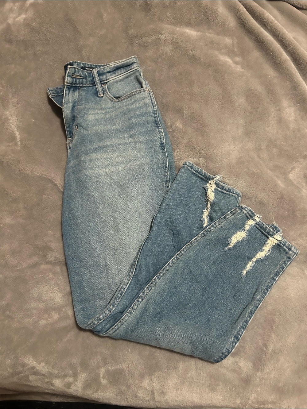 Hollister Light Blue Straight Leg Distressed Jeans